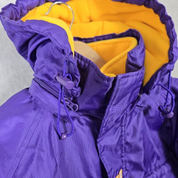 Vintage Minnesota Vikings NFL G-iii Jacket Men's Large Purple Hooded Insulated - Picture 12 of 16